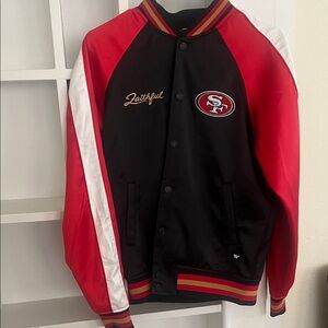 Men's Black and Red Varsity Jacket